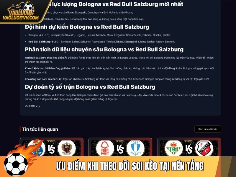 Ưu điểm khi theo dõi soi kèo tại nền tảng